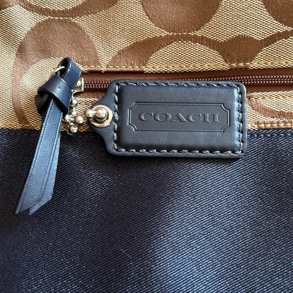 Coach Rugby Signature Duffle Bag with Navy Blue Stripe NWOT - Picture 3 of 4